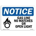 thumbnail image 1 of SignMission OS-NS-A-1218-L-13004 12 x 18 in. OSHA Notice Sign - Gas Line No Matches or Open Lights, 1 of 1