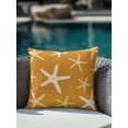 thumbnail image 4 of Outdoor Pillows Waterproof, Vintage Yellow Orange Starfish Bedding Throw Pillows with Insert for Couch Sofa Bed, Summer Coastal Beach Marine 18x18 Inch Pillowcases Decorative Patio Pillow Set of 1, 4 of 8
