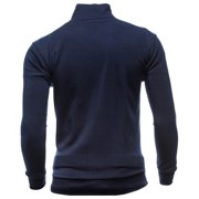 Ikevan Men'S Fall Solid Color Jacket Sweater Casual Jacket Navy 8(L)