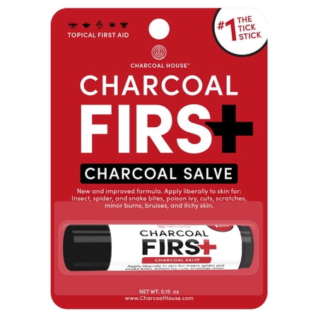 Charcoal House Charcoal First Activated Charcoal Salve Stick-Bug Bites, Itchy and Rash