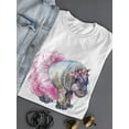 thumbnail image 3 of Baby Hippo In Fashion Skirt T-Shirt Women -Image by Shutterstock, Female Small, 3 of 4