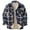 Dark Blue, variant on Mens Sherpa Lined Zipper Plaid Shirt Jacket Flannel Shirt Jacket Fleece Lined Plaid Coat Full Zip Up Hoodie Winter Outwear