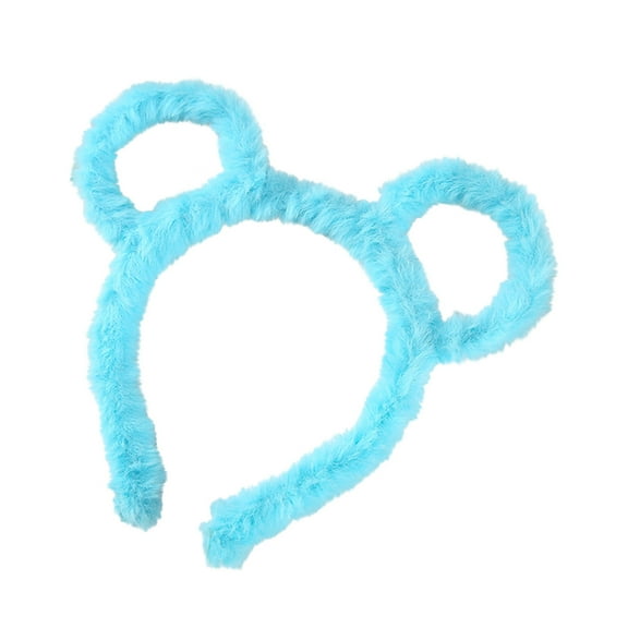 Kokovifyves Clearance Sales!Women Winter Thick Plush Headband Round Bear Ears Makeup Hair Hoop Bandana Purple