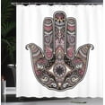 thumbnail image 3 of Ambesonne Hamsa Shower Curtain, Vintage Eye Pattern Oriental, 69"Wx84"L, Pale Rose, 3 of 4