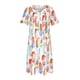 thumbnail image 4 of Vestido de manga corta con estampado plisado de plumas de colores creativos y cuello redondo de verano para mujer Pompotops ghjkhdj13507, 4 of 8