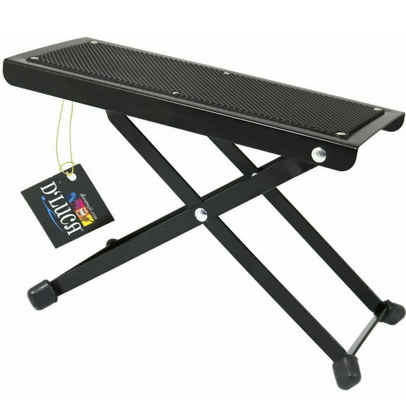 D'Luca Adjustable Guitar Foot Rest Stool, Black