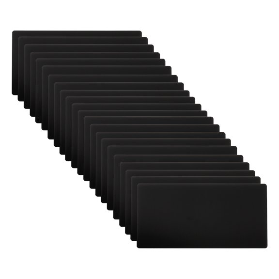 Uxcell 4x2 Inch Anodized Aluminum Sheet Metal, Self Adhesive Laser Plates Engraving Blanks 0.5MM Thin, Black 22 Pack