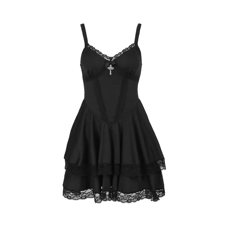 knee length dresses for ladies Grunge Mini Mesh Gothic Dress, Polyester / S main image 0