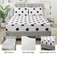 thumbnail image 2 of Lanpei Polka Dot Fitted Sheet Set 4Pcs Cal King, 100% Cotton Geometric Deep Pocket Fitted Sheet Set Modern Bedding Set For Bedroom Dorm, All-Season (1 Flat Sheet + 1 Fitted Sheet + 2 Pillowcases), 2 of 8