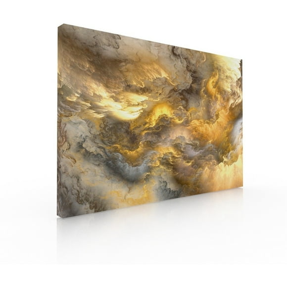 Cuadro Decorativo Moderno Ideas Creativas Amarillo Abstracto 120 cm x 80 cm