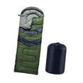 thumbnail image 4 of Saco de sueño para acampar portátil al aire libre para caminar al aire libre Verde y gris, 4 of 8