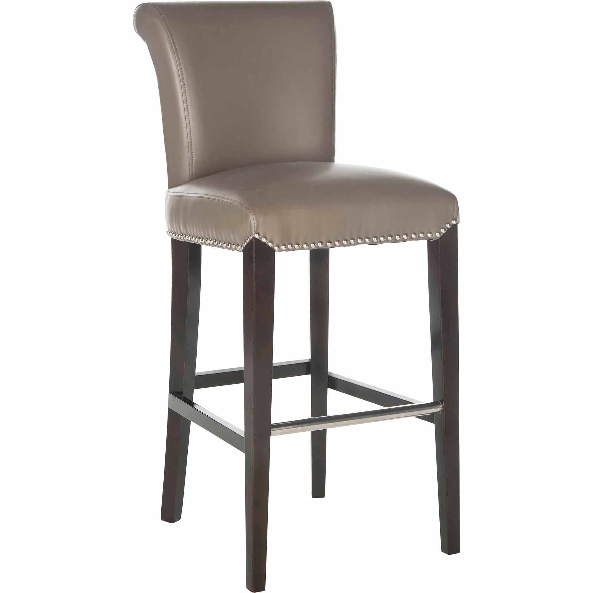 SAFAVIEH Seth Transitional Glam Bar Stool with Footrest, Clay