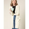 thumbnail image 6 of Made by Johnny Women's Essential Long Sleeve Solid Open Front Long Knited Cardigan Sweater with Pocket for Women S IVORY, 6 of 6