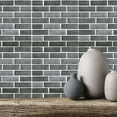 thumbnail image 3 of FUDAKUNA Self Adhesive PVC 12" x 12" Wallpaper Wall Sticker, 6 Pieces Gray Mosaic Brick Tile Backsplash, 3 of 8
