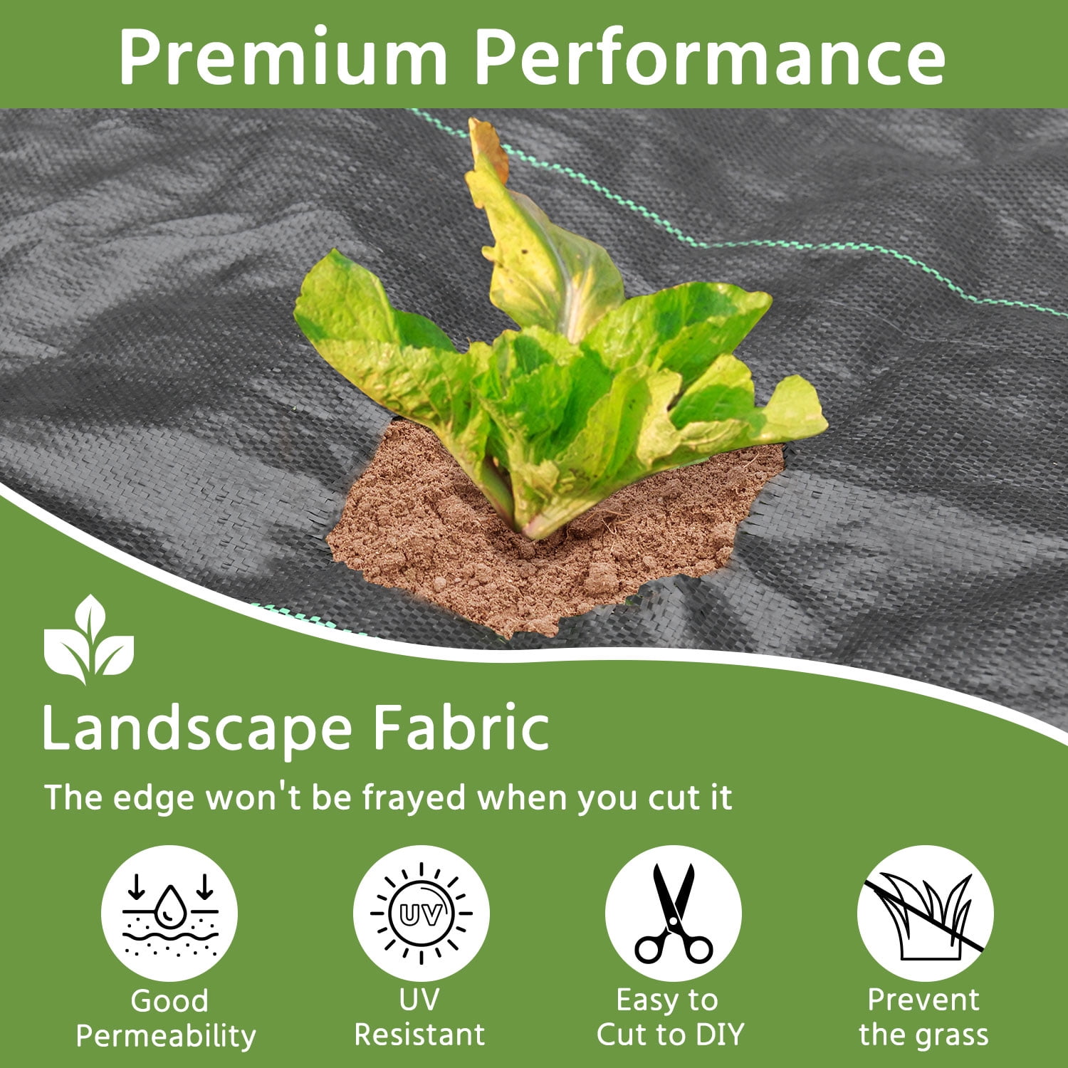 3FT x 300FT Weed Barrier Landscape Fabric, Heavy Duty Weed Blocker Gardening Mat, Garden Cloth for for Gardening Ground, Commercial Driveway, Farming