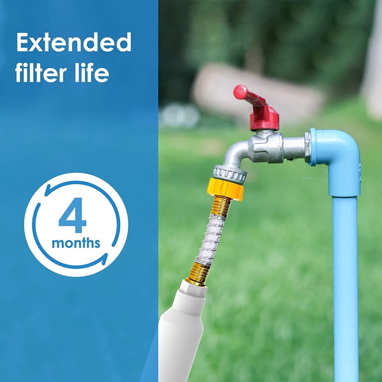 GreenGro Large Capacity Garden Hose Water Filter – Removes Chlorine, Heavy Metals For Plants, Ponds, Hydroponics