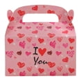 thumbnail image 2 of Colorful Heart Design Valentine Treat Boxes - Portable Cookie Candy Gift Boxes for Anniversary Celebration, Bridal Shower & Kid’s Valentine Party, Festive Favor Supplies, 2 of 9