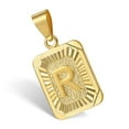thumbnail image 1 of Initial 26 Letters Pendant Gold Stainless Steel Cuban Curb Chain Jewelry, 1 of 5