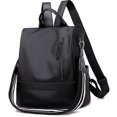 thumbnail image 2 of Fashion Womens Multi-function Nylon Zipper Solid Color Backpack Messenger Bag, 2 of 2