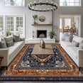 thumbnail image 3 of 6'x9' Area Rugs, Blue Burnt Orange Boho Indoor Outdoor Area Rug for Living Room Bedroom, Antique Southwestern Tribal Washable Bathroom Rugs Kitchen Floor Carpet Mats Home Decor Aesthetic, 3 of 8
