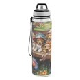 thumbnail image 2 of BZSMCE Sport Bottle Blossom Buddies on A Bench Outdoor sports Water Bottle Size: 10.4x3in, 2 of 7
