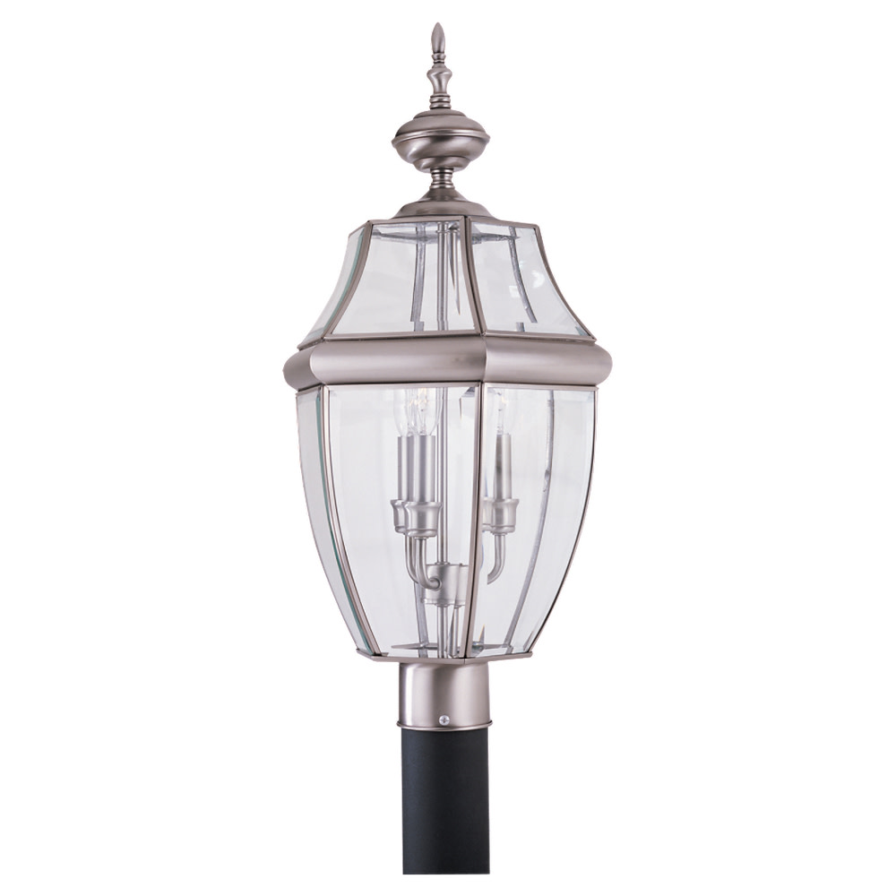 8239-02-Generation Lighting-Sea Gull Lighting-Three Light Outdoor Post Fixture in Traditional Style-13 Inch wide by 24 Inch high-Polished Brass - image 4 of 5