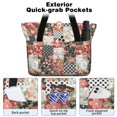 thumbnail image 2 of Tote Bag for Women - Pioneer Flower Shoulder Bag - Large Utility Work Duffle Bag with Zipper Handbag for Travel, Work, Sprots, 2 of 5