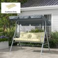 thumbnail image 2 of Indoor Outdoor Chair Cushions with Back, Pillows, Ties, WITHOUT SWING, Cream, 2 of 10