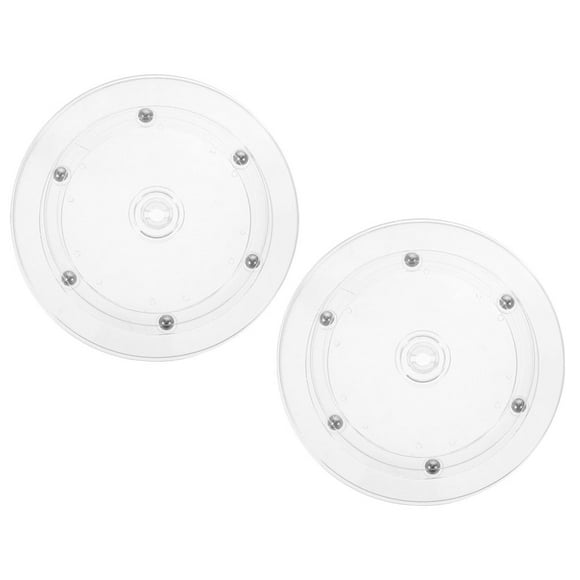 2Pcs Rotating Tray Turntable Kitchen Turntable Countertop Turntables Transparent Display Turntable