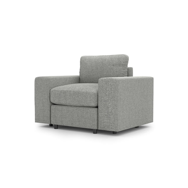 Sillón Individual Seccional Adapti Modular Moderno Reposabrazo Ancho Gris Niebla