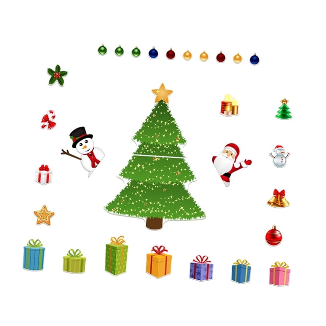 Yinanstore Christmas Tree Refrigerator Stickers Funny Kitchen Decor for Family Car Home Style C
