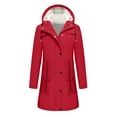 thumbnail image 2 of Aboser Winter Snow Rain Jackets for Women Waterproof Fleece Lined Windbreaker Jacket Warm Long Hooded Raincoats for Outdoor Climbing Hiking Ski, 2 of 8