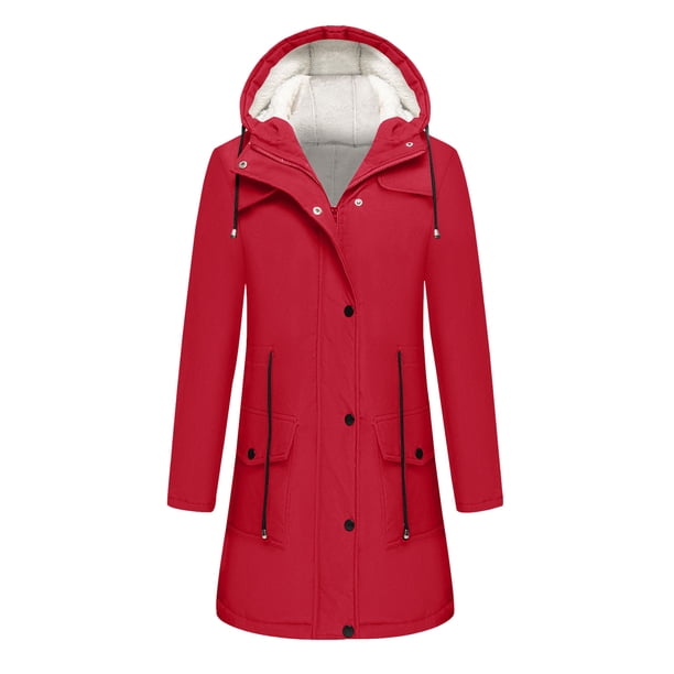 Chaquetas y abrigos casuales con capucha de manga larga para mujer, chaqueta con capucha y botones con cordón, bolsillo con cremallera, sudadera con capucha interior de felpa de longitud media, chaque