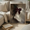 thumbnail image 4 of Vintage Christmas Stocking Print, Rustic Christmas Printable Wall Art, Burgundy Holiday Decor, Festive Victorian Stocking Art, 4 of 7