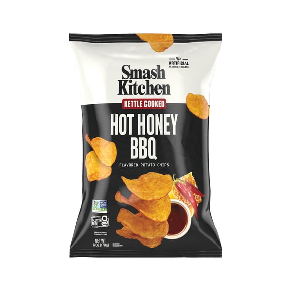 Smash Kitchen Hot Honey BBQ Non-GMO Kettle Chips, 6 oz