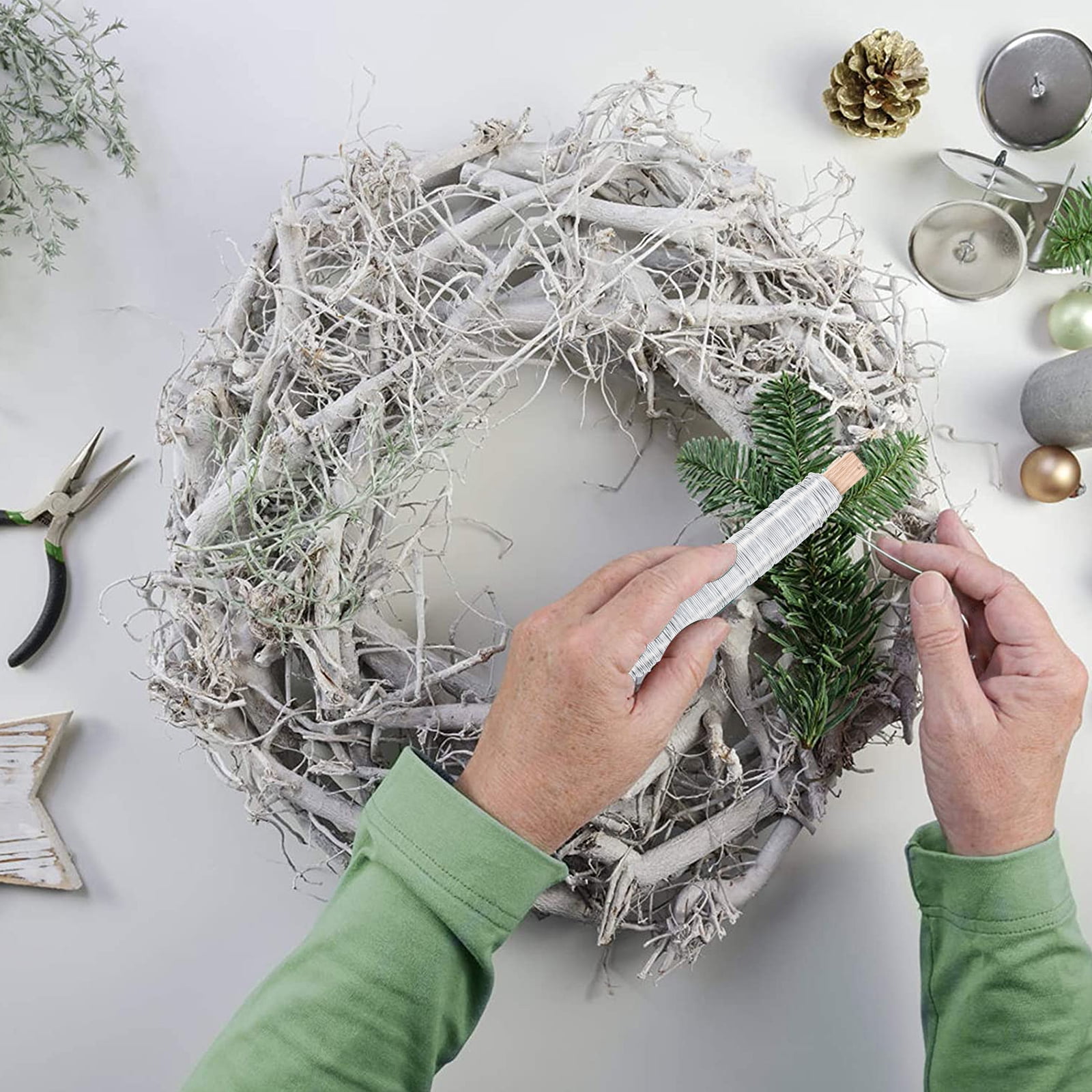 6 Pcs Plant Bailing Wire Crafting Wires Green Floral Paddle DIY Crafts Flower Bouquet Binding Ties Iron Arrangement
