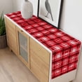 thumbnail image 4 of Red Plaid Table Runner - 48 Inch Long, Kitchen Dining Table Runner Dresser Scarves, Modern Art Checkered Farmhouse Farmhouse Decor for Coffee Tables Wedding Party Banquet, 4 of 8