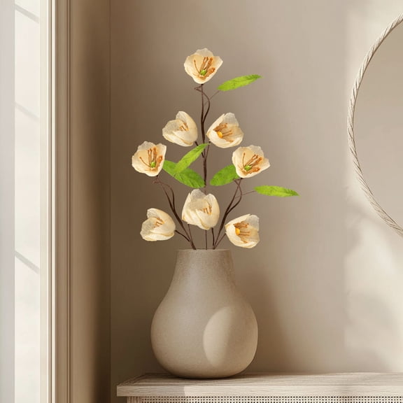 Northlight 28" Cream/Green Artificial Floral Spring Pick