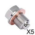 thumbnail image 1 of DYNWAVECA 5xMagnetic Oil Drain Plug M14x1.5 Replacement Install Faster Sump Drain Nut, 1 of 10