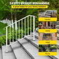 thumbnail image 3 of BENTISM Wrought Iron Handrail Picket Fits 3 or 4 Steps Stair Railing Outdoor Steps, 3 of 10