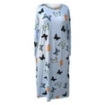 thumbnail image 3 of yunLCZ Nightgowns for Women Women's Large Loose Long Sleeve Butterfly Print Drop Shoulder Long Sleeping Dress Nightshirt, 3 of 4