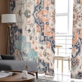 thumbnail image 4 of Rustic Geometric, Sheer Curtains 72 Inches Long 2 Panels Set, Window Sheer Curtains for Living Room/Bedroom, Farmhouse Shabby Chic Ethnic Tribal Light Filtering Rod Pocket Curtain 52'' x 72'' x 2, 4 of 7