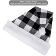 thumbnail image 2 of JM Gorro de Papá Noel para adultos, terciopelo rojo, cuadros negros, suministros para fiesta de Navidad, gorro de Papá Noel, gorro de Papá Noel a cuadros en blanco y negro, sombrero de Navidad (blanco y negro) JM RV021031-01372SDJ, 2 of 5