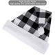 thumbnail image 2 of 2 uds. Gorro de Papá Noel para adultos, terciopelo rojo, cuadros negros, suministros para fiesta de Navidad, gorro de Papá Noel, sombrero para adultos, sombrero de Navidad a cuadros en blanco y negro (blanco y negro) Rojo Verde RV011031-01373SDJ, 2 of 5