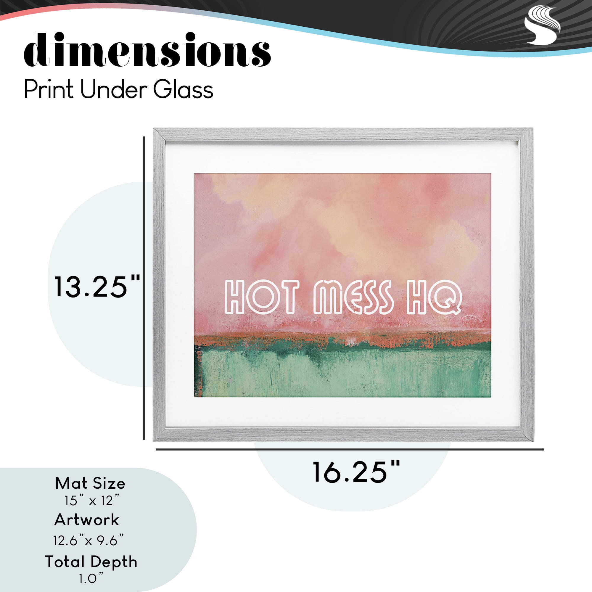 Stupell Industries Hot Mess Headquarters Gray Framed Print Under Glass, design by Gina Kelly
