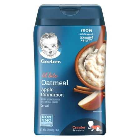 Gerber Lil' Bits Oatmeal Apple Cinnamon Baby Cereal, 8 oz