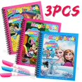 thumbnail image 3 of Juego de juguetes para dibujar y pintar con agua de la princesa Elsa de Frozen para niñas, grafiti, dibujos animados de Disney, Minnie Mouse, libro mágico de acuarela, regalos, 3 of 5