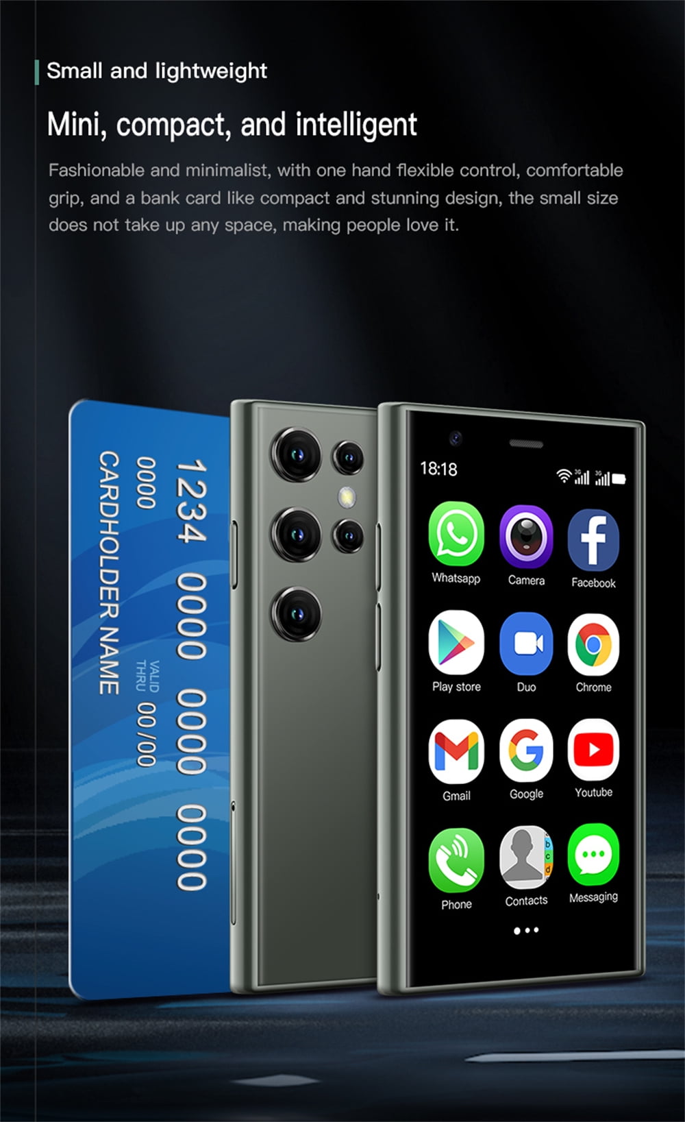 3G Android Small Size Cellphone SOYES S23 Pro Mini Smartphone Creative Gift for Kid 2GB RAM 16GB ROM Play Store The Smallest Mobile Phone