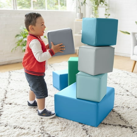 ECR4Kids SoftZone Big Foam Building Blocks, Contemporary, 7-Piece