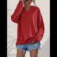 thumbnail image 4 of Sudadera de Larga para Mujer, Holgada, para Hacer Ejercicio, para Salir, Informal, con Capucha Rojo M, 4 of 10